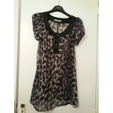 Blusa De Gasa De Animal Print Impecable