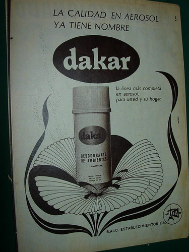Publicidad Clipping Desodorante De Ambientes Dakar Aerosol