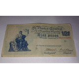 Billete 10 Pesos 1935 Serie D Firmas De Gagneux Casares Arg