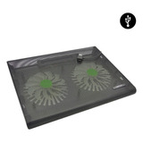 Base De Enfriamiento Para Notebook Con 2 Ventiladores Y Luz