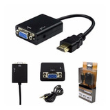 Cabo Conversor Hdmi P/ Vga Pc Xbox Monitor C/ Saída De Áud