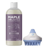 Champú Salvia Con Cepillo Para Limpiar Y Exfoliar, Maple  