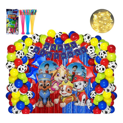 Kit Decoracion Cumpleaños Globos Paw Patrol+globo110p+luces Paw Patrol