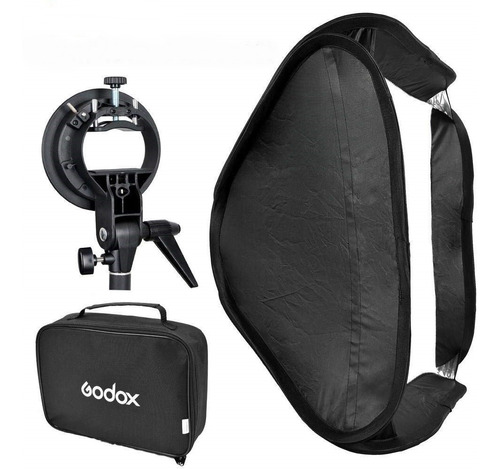 Un Softbox Godox 60x60cm+ Rotula 3 Funciones+ Bolso +2 Telas