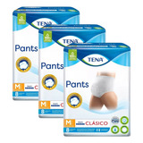 3un Pañales Adultos Tena Ropa Interior Pants Clásico M X 8 u