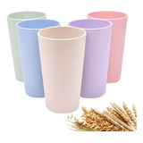 Vasos Reutilizables Ecologicos Fibra De Trigo Set Tazas 5pcs