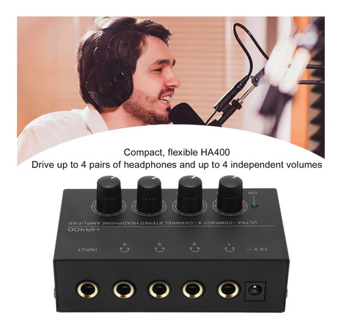 Miniamplificador Fone Ouvido Estéreo De 4 Canales Ha400