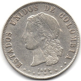 20 Centavos 1885 Medellín Ley 0,835/0,500