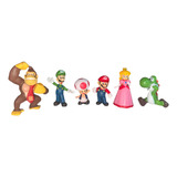 Set 6 Figuras Super Mario Bros Personajes Decoración Regalo