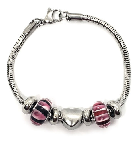 Pulsera Con Donas Y Charms Acero Quirurgico