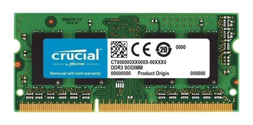 Memoria Ram Color Verde  4gb 1 Crucial Ct51264bf160bj