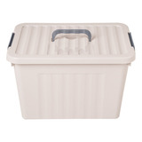 Caja Organizadora Plástica Apilable Beige Chica 6l 23x19x15