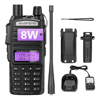 Bf-uv82 Walkie Talkie American Standard Bandas De Frecuencia Uhf-vhf Color Negro Baofeng | Envío gratis