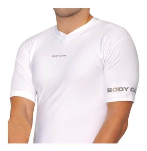 Remera Termica Body Care Mangas Cortas Blanco Y Negro