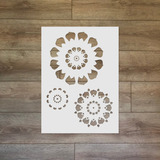 Stencil Mandala Floral Reutilizável A3 Ref 6056