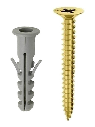 Tarugo Tope 6 Crecchio + Tornillo 4x35mm X 100 Unidades