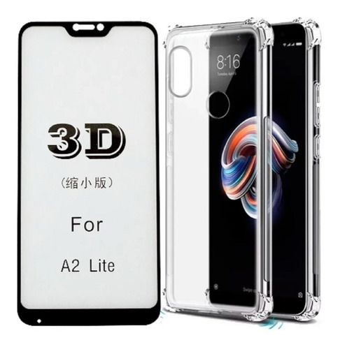 Capa Air Bag + Pelicula Full Cover 3d Mi A2 Lite Mia 2 Lite