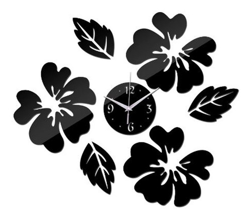 Reloj De Pared 3d Color Negro Promo!