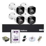 Kit Intelbras 4 Cameras 1220b Full Color Dvr 8 Canais 1tb