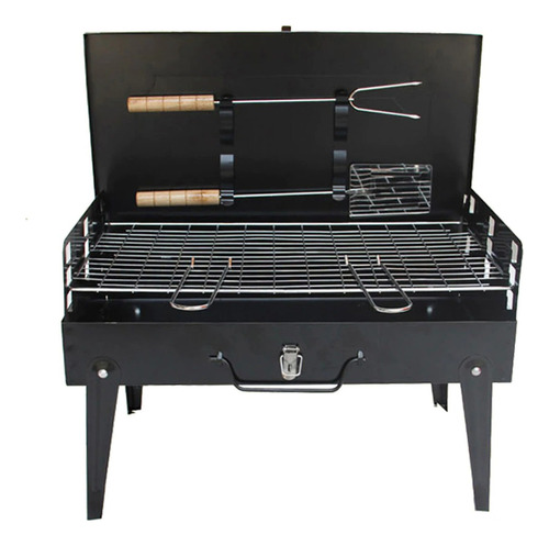 Mini Asador A Carbon Portatil Parrilla Acero Con Utensilios