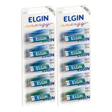 10 Pilhas Baterias Elgin A27 12v 27a Alcalina 2 Cartelas