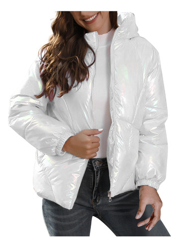 Chaqueta Acolchada De Algodón Brillante Para Mujer E, A La M