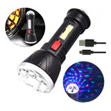 Linterna Con Mini Esfera Rgb Recargable Usb Led Cob Cl-w09