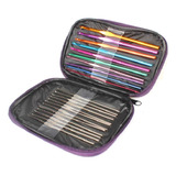 Kit De 22 Agujas Crochet Multicolor  Acero Inoxid + Obsequio