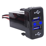 Dual Usb Power Socket Charger Led Power Outlet 2.1a Blue Led