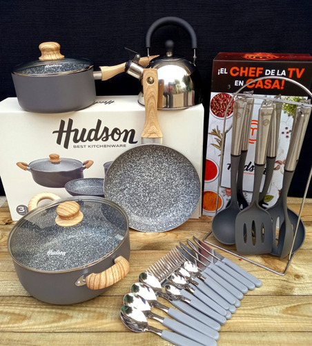 Hudson Granito Batería Juego Ollas Ceramica Set   Antihadere