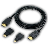 Kit Cabo Hdmi 3 Em 1 Hdmi Mini + Hdmi Micro 1,5mm Full 1080p