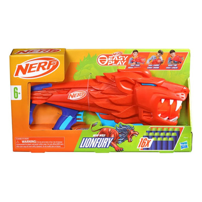 Nerf Junior Wild Lionfury, Lanzadardos Con 16 Dardos Nerf El Rojo