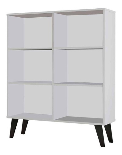 Mueble Librero 6 Espacios Color Blanco