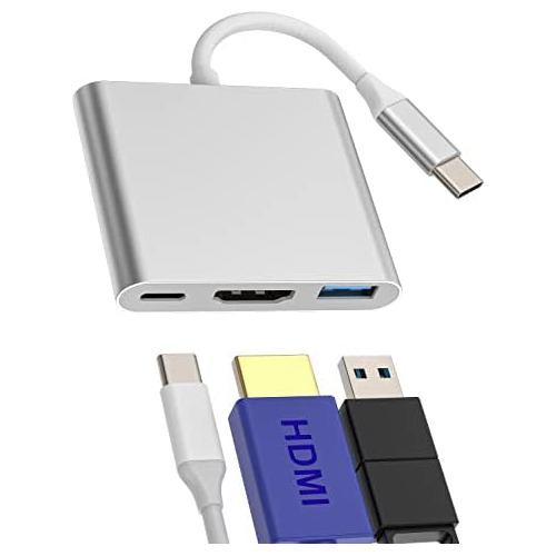 Adaptador Usb C Hdmi + Tipo C + Usba (3 1) Cable Otg, A...