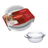  Terrina Marinex  Redonda Tampa 2,3l Vidro Refratário