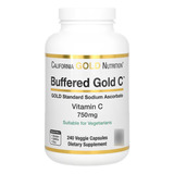 California Gold Nutrition Vitamina C 240caps 750mcg Sabor Sin Sabor