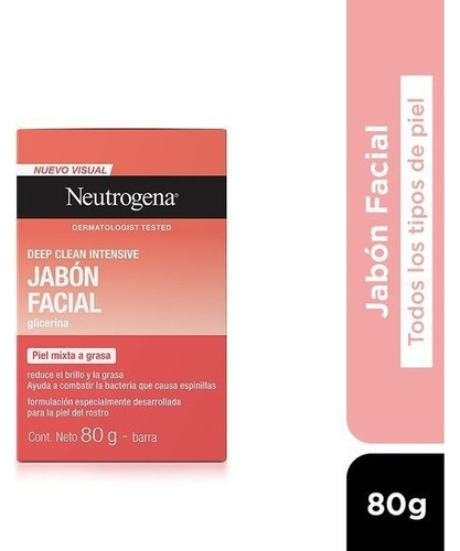Neutrogena Jabón Facial En Barra Deep Clean Intensive 80 Gr