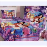 Funda De Almohada Princesa Lila Cobertor+sábanas 1plza