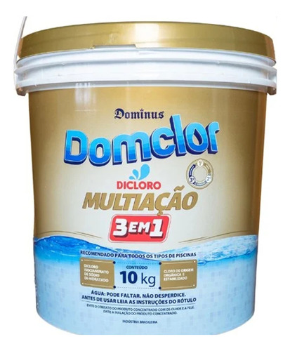 Cloro De Piscina Dicloro Multiação 3 Em 1 Domclor 10kg