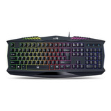 Teclado Gamer Genius Gx Gaming Scorpion K220 Qwerty Inglés Us Color Negro Con Luz De 7 Colores