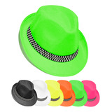 Sombrero Tanguero Fluo Mix Color Cotillon Luminoso X5