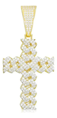 Dije Plata 925 Lujo Cruz Charm Moissanite Regalo Hombre Kz