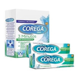 Combo Corega Tabs 3 Minutos + 2 Cremas Adhesivas Sabor Menta