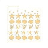 Stencil Conchas Y Estrellas De Mar - Planilla Decorativa