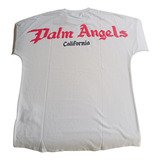 Playera De Hombre Palm Angels Beige Letras Impresas