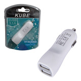 Cargador Adaptador Auto Doble Usb Encendedor - 2.1a 1a Color Blanco