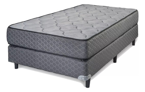 Colchon Y Somier Piero Paraiso 100x190 Grey Espuma 30kg