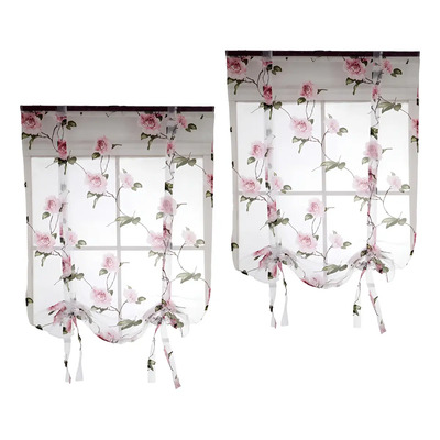 2x 1 Und Cortina De Ventana Puertas De Floral Decoración