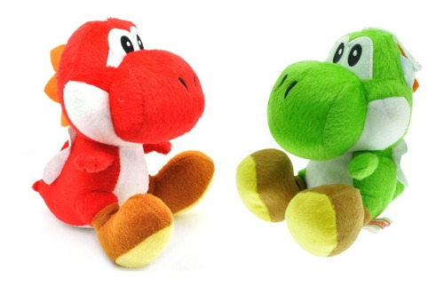 Yoshi & Red Yoshi De Super Mario Bros Nintendo Peluche