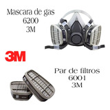 Mascara De Gas Media Cara 3m 6200 Respirador + Par De Filtos